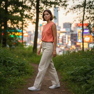 Dress Barn Women's XL Peachy Coral Casual Sleeveless Top